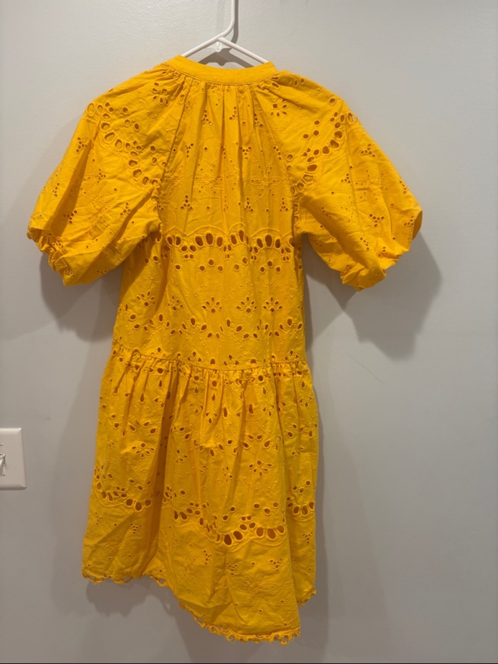 Anthropologie Sunny Yellow Eyelet Button-Front Dress oversized! - Picture 5 of 5
